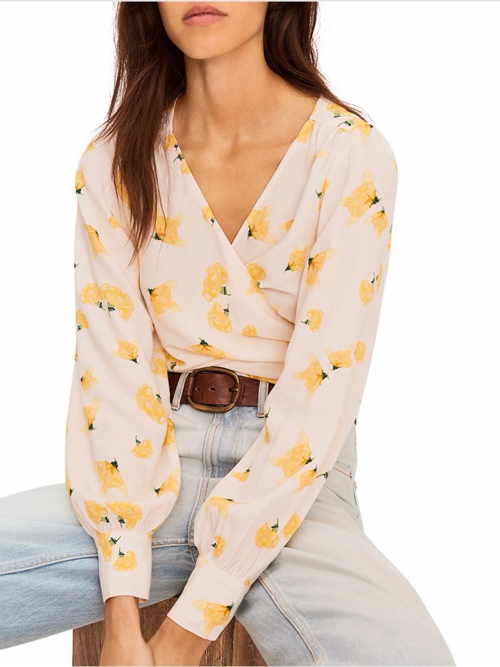 ba&sh Koxie Floral Print Wrap Top